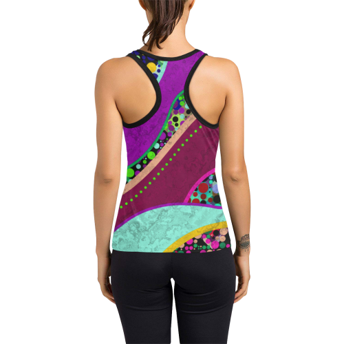 Abstract Pattern Mix - Dots And Colors 2 Women's Racerback Tank Top (Model T60)