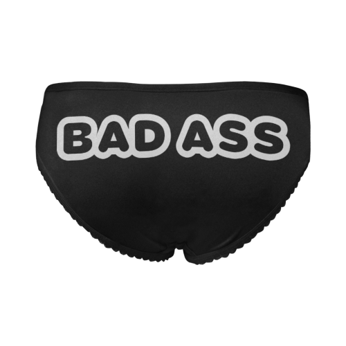 Bad Ass Back Grey And Black Women's All Over Print Girl Briefs (Model L14)