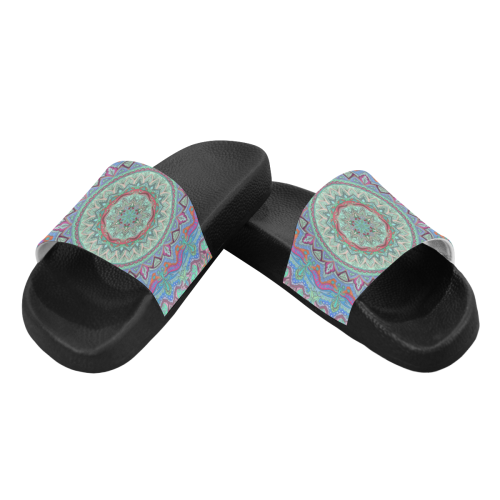 mandala paon 2 Men's Slide Sandals (Model 057)