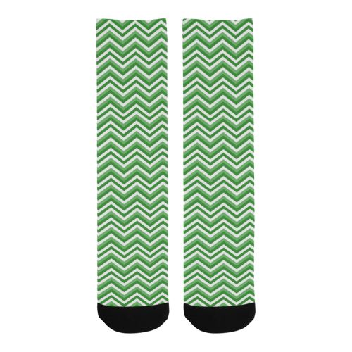 Green Chevron Men's Custom Socks