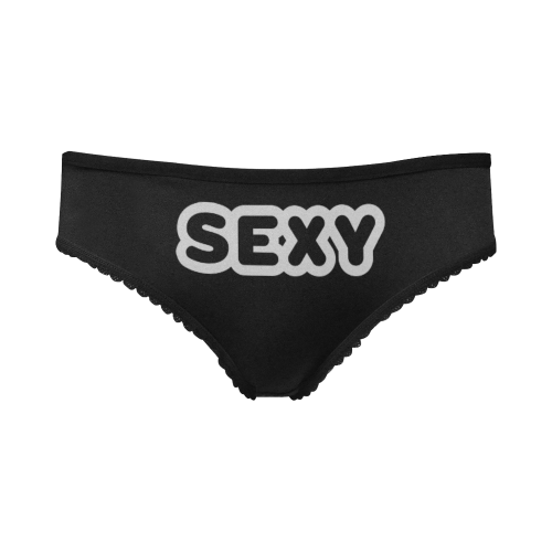 Sexy Front Grey And Black Women's All Over Print Girl Briefs (Model L14)