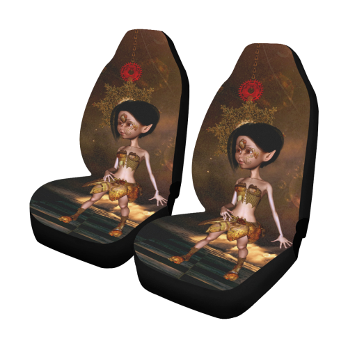 Sweet steampunk girl on the beach Car Seat Covers (Set of 2)