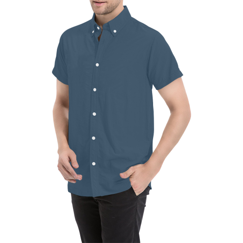 Sailor Blue Men's All Over Print Short Sleeve Shirt (Model T53)