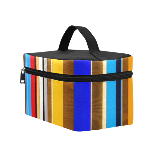 Colorful abstract pattern stripe art Cosmetic Bag/Large (Model 1658)