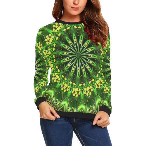 MANDALA GARDEN OF EDEN All Over Print Crewneck Sweatshirt for Women (Model H18)