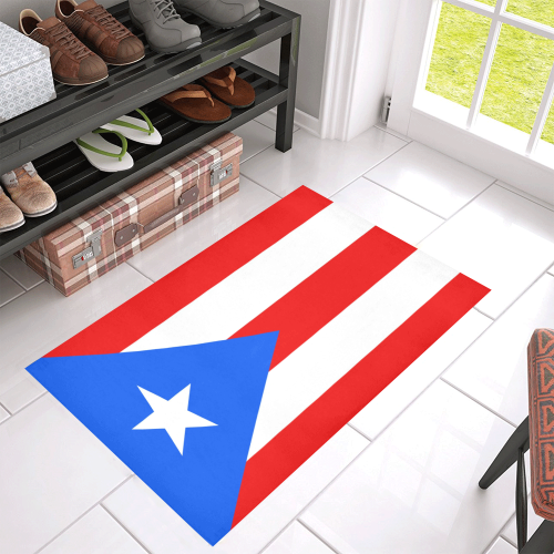 Puerto Rico Flag Azalea Doormat 30" x 18" (Sponge Material)