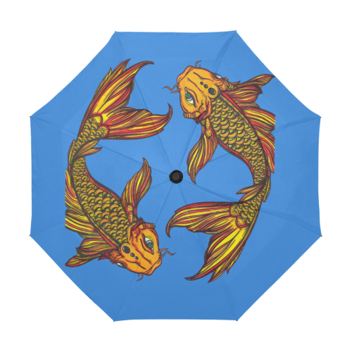 Brillant Koi Fish Blue Anti-UV Auto-Foldable Umbrella (U09)