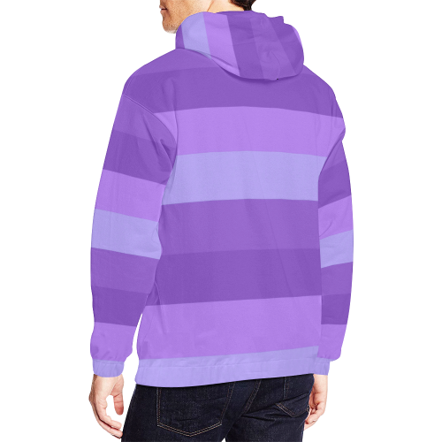 Shades Of Purple Stripes All Over Print Hoodie for Men/Large Size (USA Size) (Model H13)