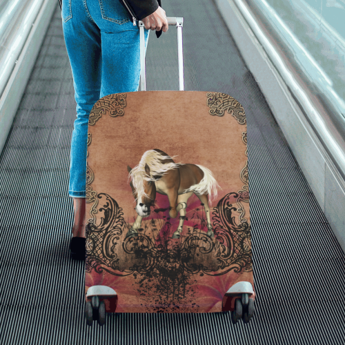Amazing horse with flowers Luggage Cover/Large 26"-28"