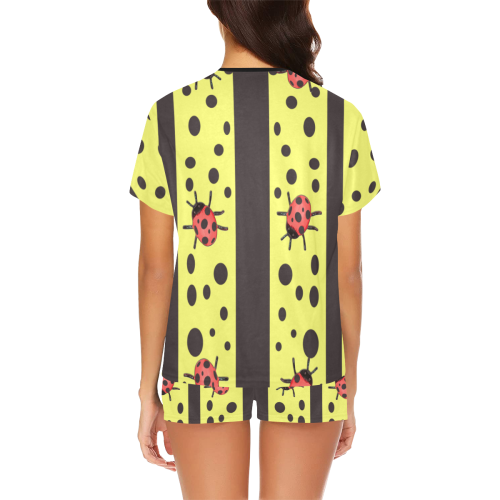 Laser Lemon Ladybugs Women's Short Pajama Set
