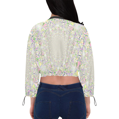 Uncover Cropped Chiffon Jacket for Women (Model H30)