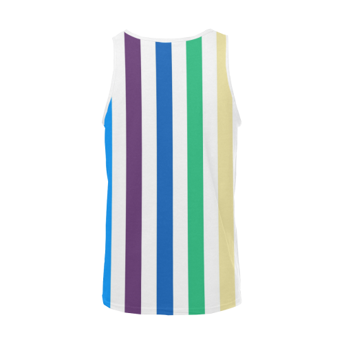Rainbow Stripes with White Men's All Over Print Tank Top (Model T57)