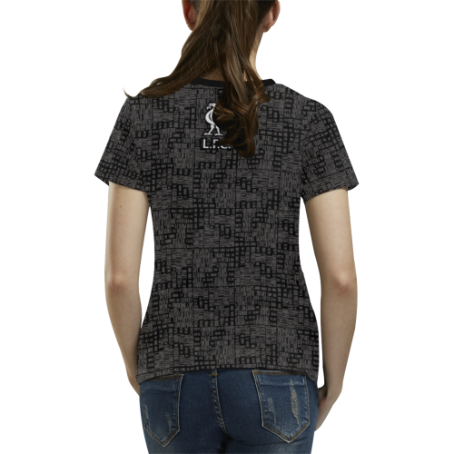 Allez Allez Allez Black All Over Print T-shirt for Women/Large Size (USA Size) (Model T40)