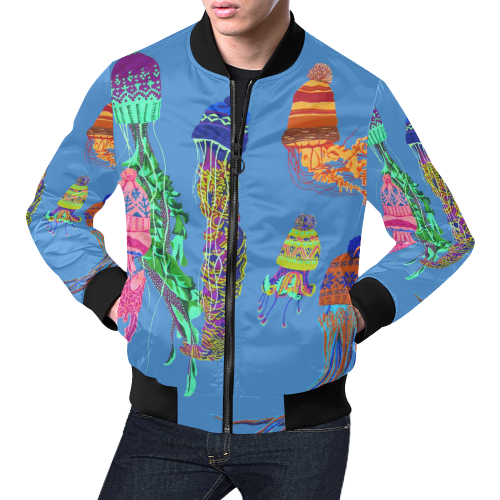 cool jellyfish All Over Print Bomber Jacket for Men/Large Size (Model H19)