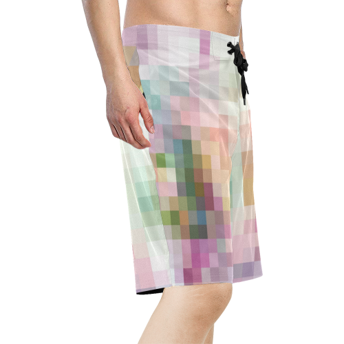 Karo Pattern by Nico Bielow Men's All Over Print Board Shorts (Model L16)