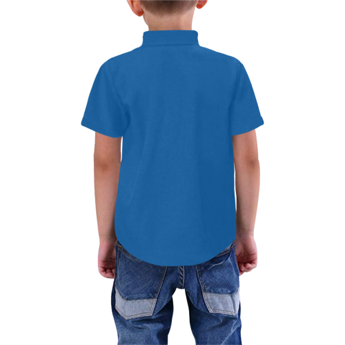 Color Solid Princess Blue Boys' All Over Print Short Sleeve Shirt (Model T59)