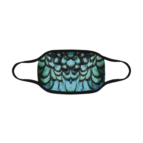 blue feathered peacock animal print design community face mask Mouth Mask