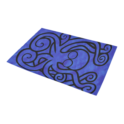 Octo-Doodle-Pus Blue Azalea Doormat 24" x 16" (Sponge Material)