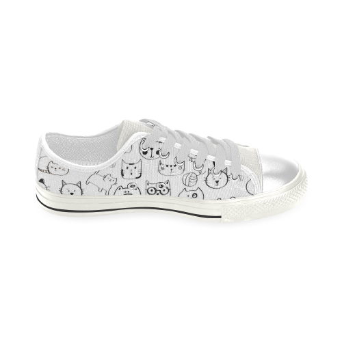 Meow Cats Low Top Canvas Shoes for Kid (Model 018)