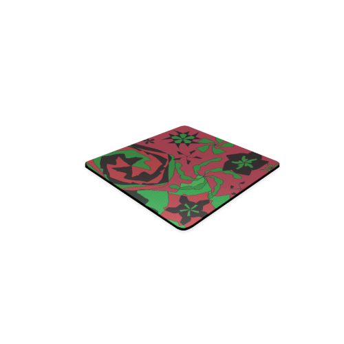 Red, Green and Black Abstract 2020 Square Coaster