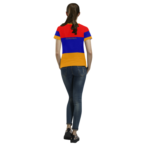 Armenian Flag  Հայաստանի դրոշակը All Over Print T-shirt for Women/Large Size (USA Size) (Model T40)