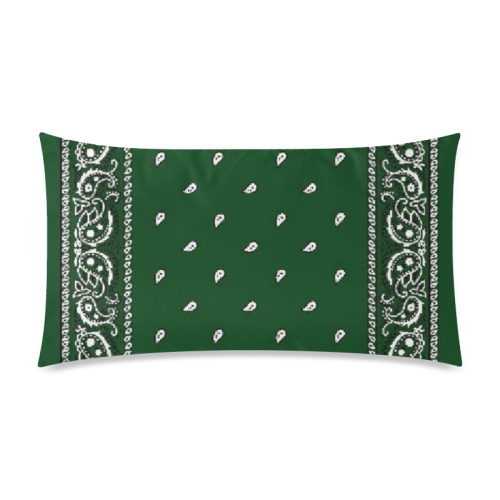 KERCHIEF PATTERN GREEN Rectangle Pillow Case 20"x36"(Twin Sides)