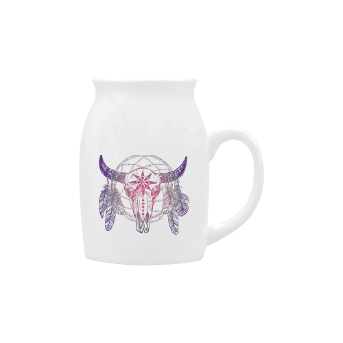 Buffalo Skull Dreamcatcher with Feathers Milk Cup (Small) 300ml