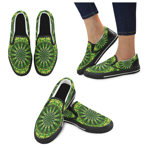 MANDALA GARDEN OF EDEN Women's Slip-on Canvas Shoes/Large Size (Model 019)
