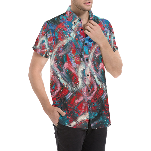 Deep in the cell shirt Men's All Over Print Short Sleeve Shirt/Large Size (Model T53)