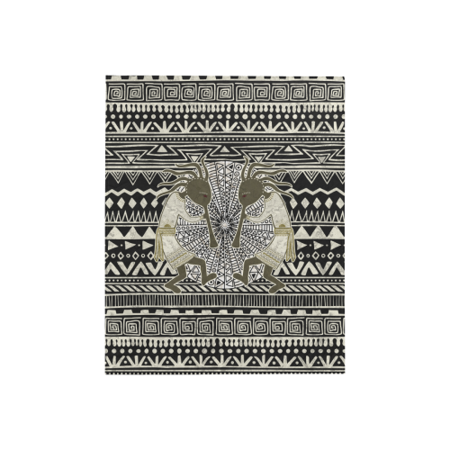 Native American Kokopelli - Ethno Pattern 1 Quilt 40"x50"