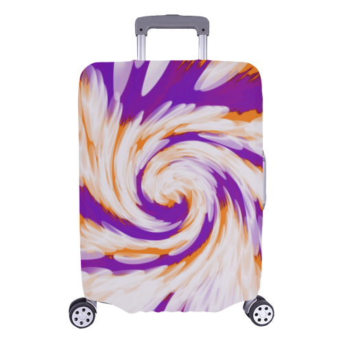 Purple Orange Tie Dye Swirl Abstract Luggage Cover/Large 26"-28"