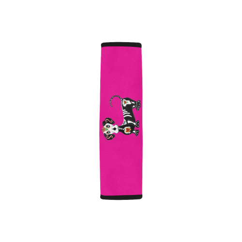 Dachshund Sugar Skull Pink Car Seat Belt Cover 7''x8.5''