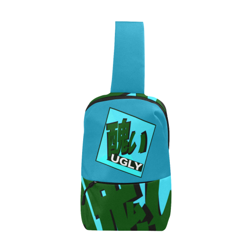 UGLY Logo Acqua on Blue Chest Bag (Model 1678)