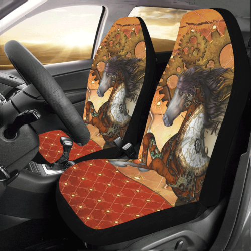 Steampunk, awesome steampunk horse Car Seat Covers (Set of 2)