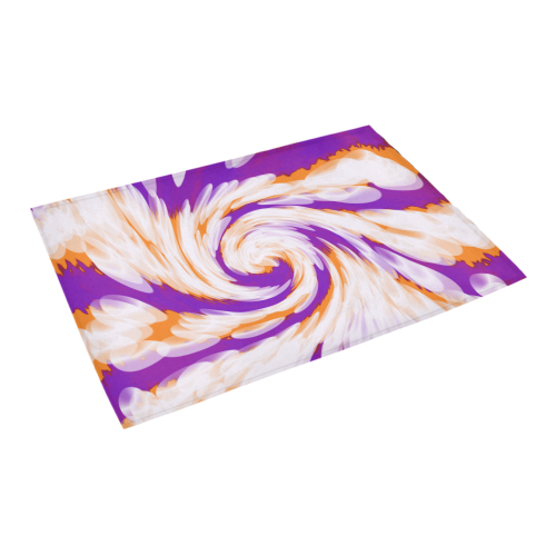 Purple Orange Tie Dye Swirl Abstract Azalea Doormat 24" x 16" (Sponge Material)