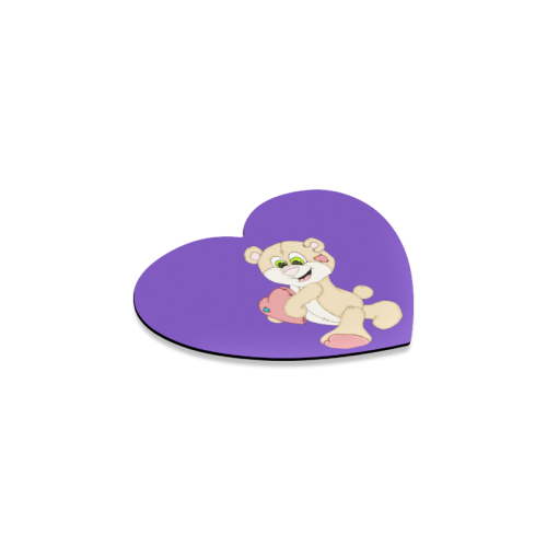 Patchwork Heart Teddy Purple Heart Coaster