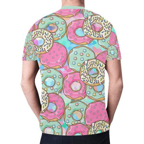 Doughnut (Donut) Pattern New All Over Print T-shirt for Men (Model T45)
