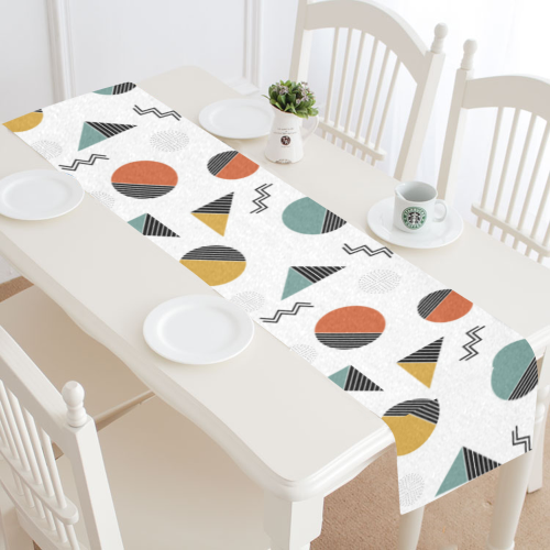Geo Cutting Shapes Table Runner 14x72 inch