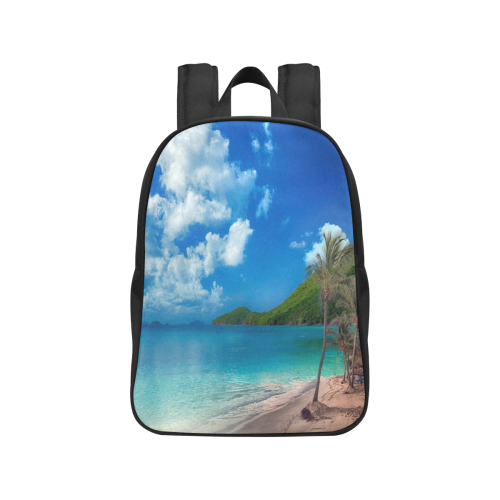 Beach Escape Fabric School Backpack (Model 1682) (Medium)
