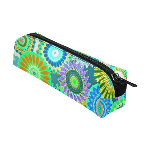 Funky flowers green Pencil Pouch/Small (Model 1681)