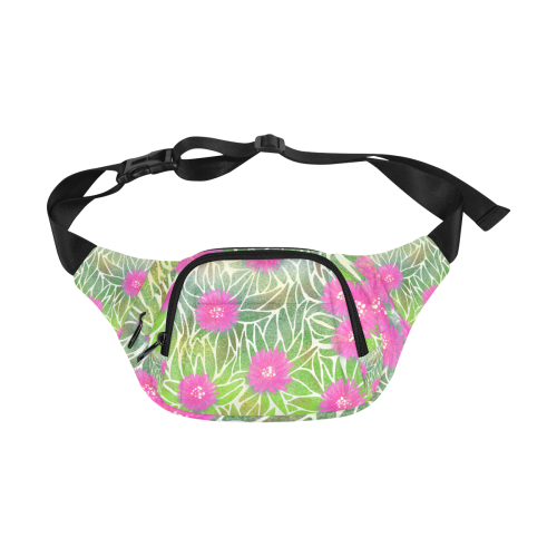 Pink Ice Plant Flowers. Inspired by California. Fanny Pack/Small (Model 1677)