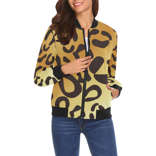 chaqueta de mujer diseño wild All Over Print Bomber Jacket for Women (Model H19)