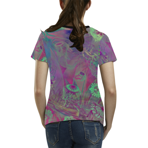 sealife meduses All Over Print T-shirt for Women/Large Size (USA Size) (Model T40)