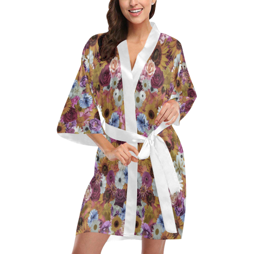 Purple Rust Fantasy Garden Kimono Robe