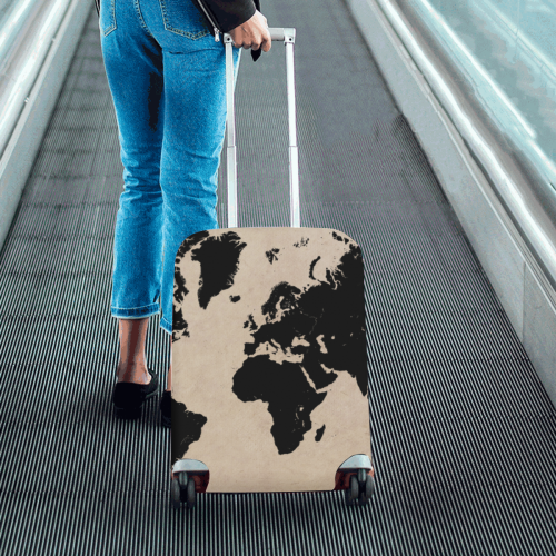 world map Luggage Cover/Small 18"-21"