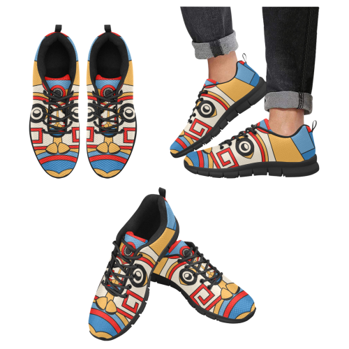 Aztec Religion Tribal Men's Breathable Running Shoes (Model 055)