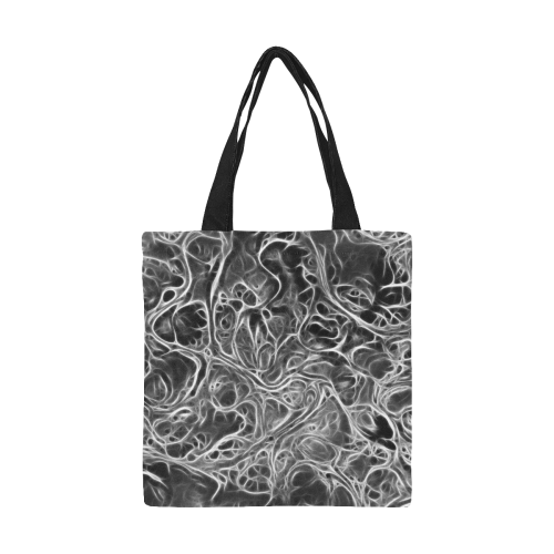 Fractal Batik ART - Hippie White Branches All Over Print Canvas Tote Bag/Small (Model 1697)