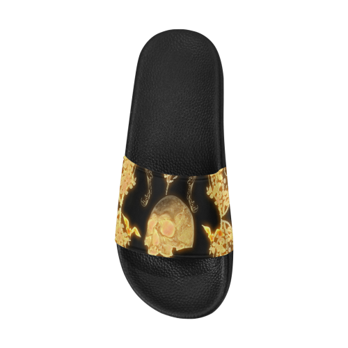 Yellow skull Women's Slide Sandals (Model 057)