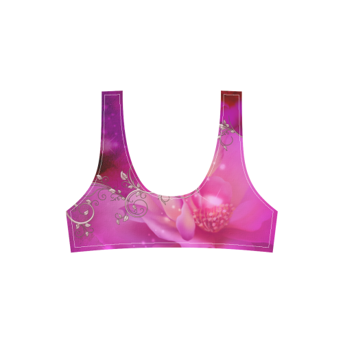 Wonderful floral design Sport Top & High-Waisted Bikini Swimsuit (Model S07)