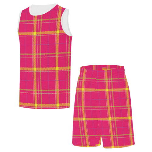 PLAID IN PINK All Over Print Basketball Uniform
